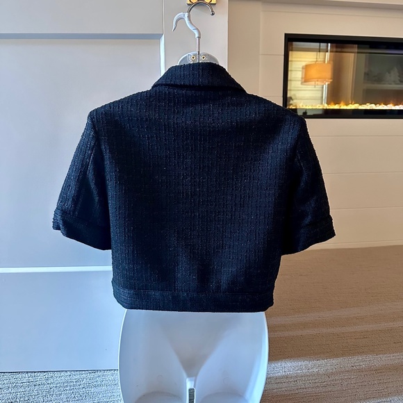 ALICE + OLIVIA Chic Chanel Style Crop Short Sleeve Jacket Sz 6 $465 - Picture 3 of 4